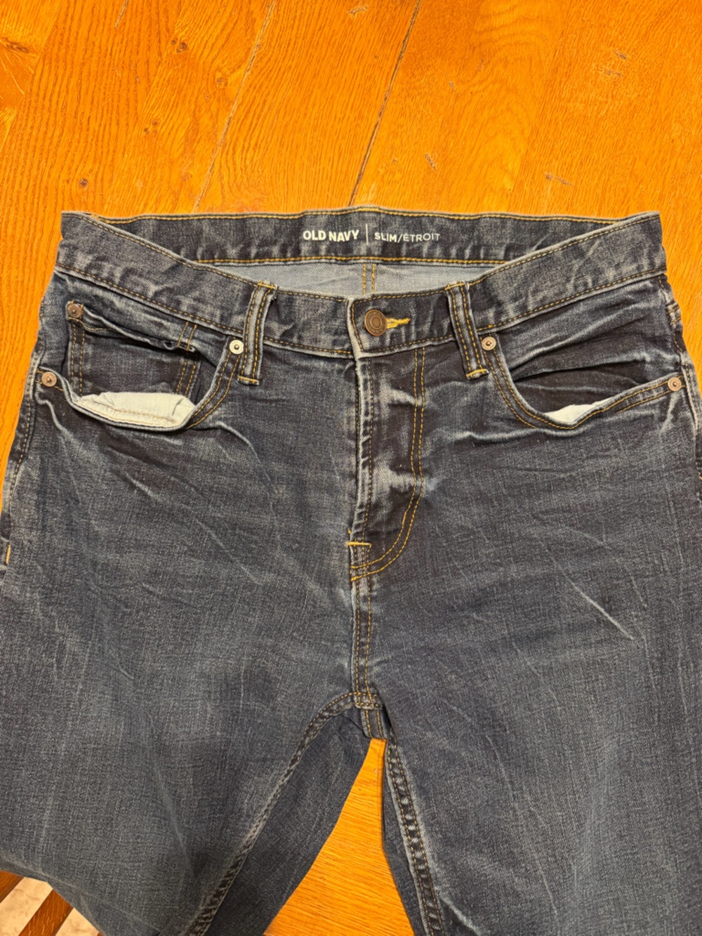 Old Navy Men's Indigo Slim Jeans with Contrast Stitching